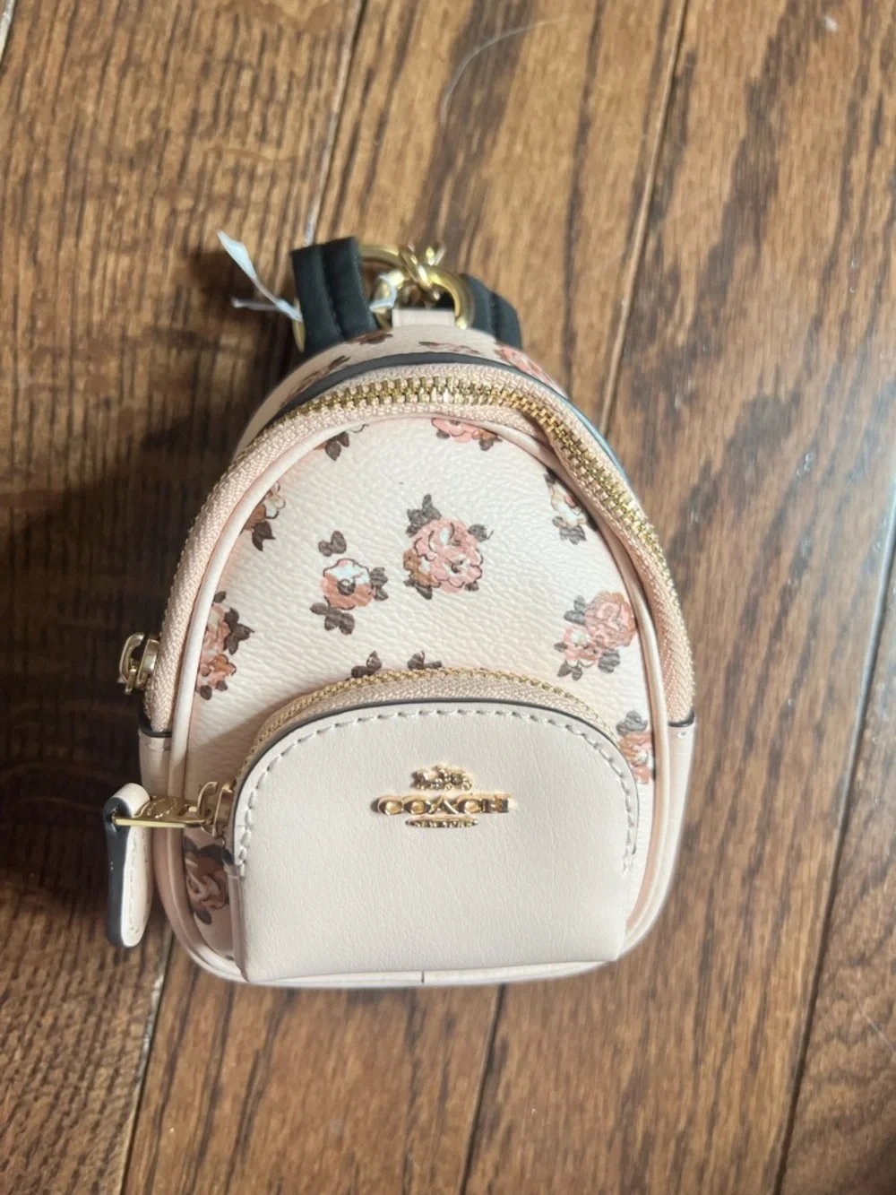 Coach Mini Court Floral Backpack - Blush and Brown